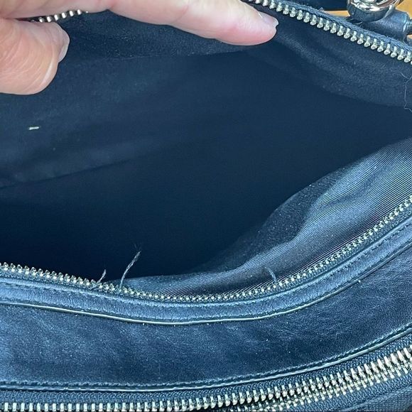 Coach Colette Carry All Black Canvas Leather Shoulder Bag 3 Compartments - Picture 8 of 16